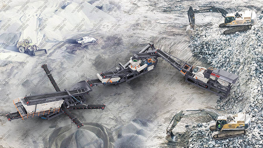 Semi-mobile crushing plant, granite jaw crusher, Vanguard Machinery