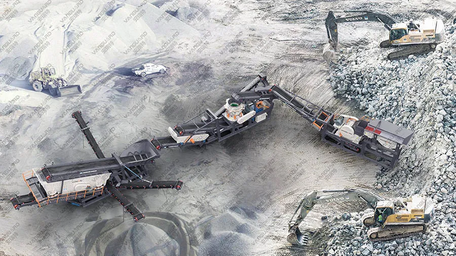 Semi-mobile crushing plant, granite jaw crusher, Vanguard Machinery