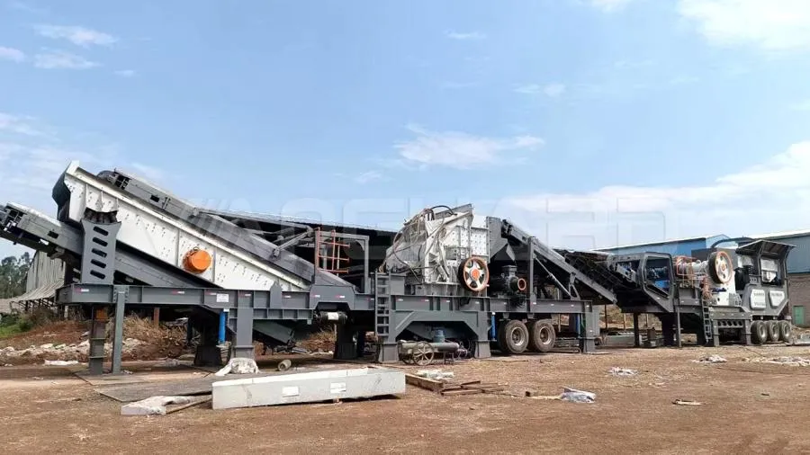Tire type mobile stone crusher, mobile stone crusher, Vanguard Machinery