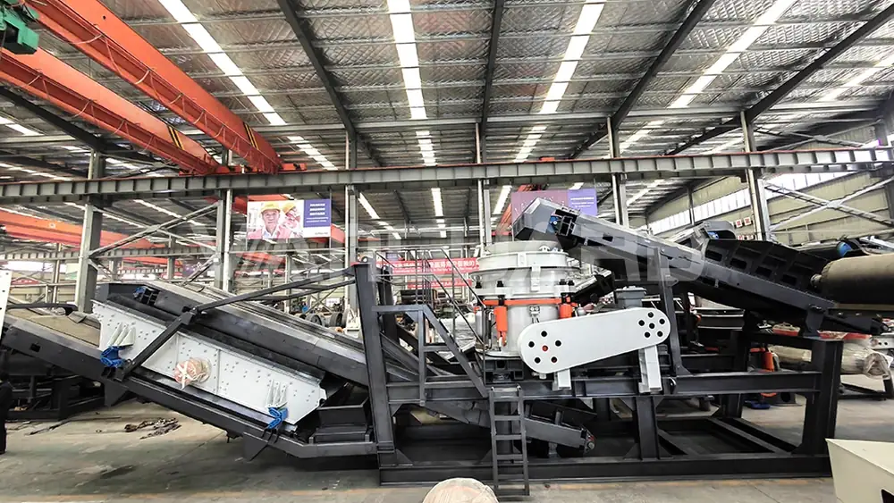 Modular-mobile crushing and screening plant exterior