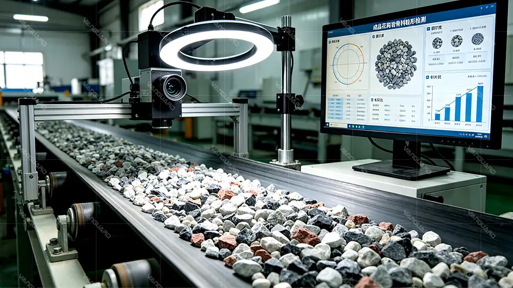 Cubical granite aggregate shape check
