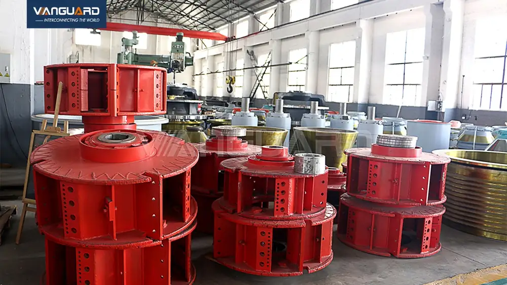 Cone crusher mantle and VSI rotor close-up