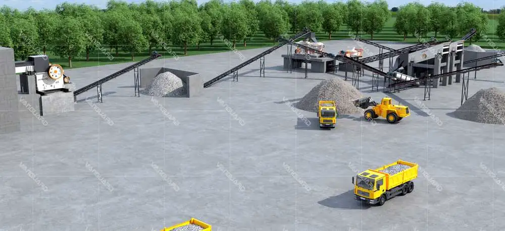 Cobblestone three-stage crushing process flow