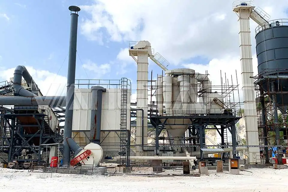 Manufactured sand stockpile and ready-mix concrete plant