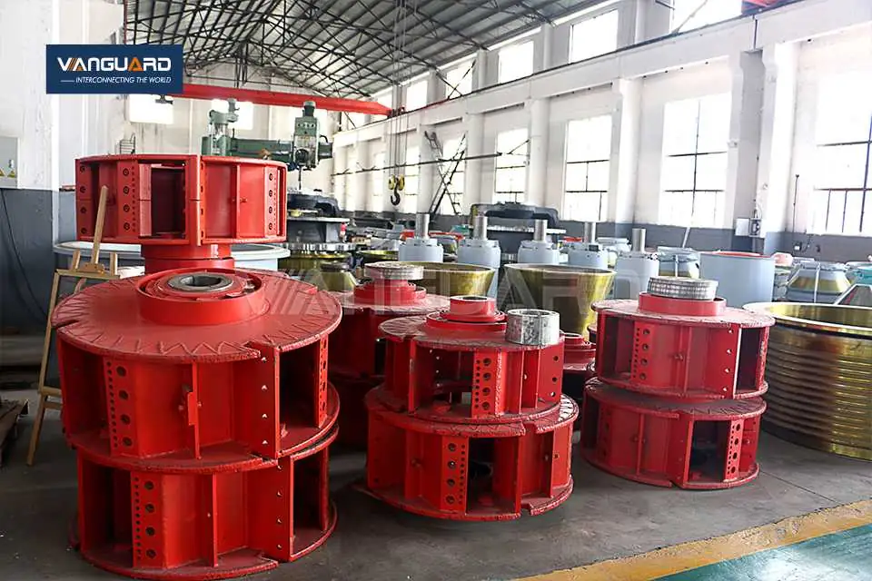 Close-up of sand maker impeller and wear parts with maintenance
