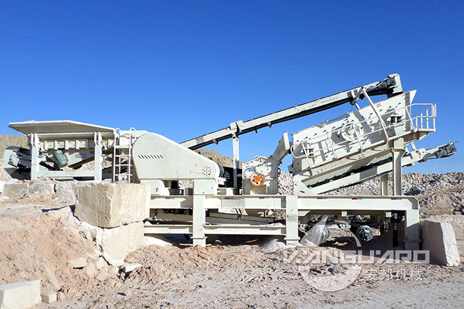 Limestone Impact Combine Mobile Crushing Station in Kazakhstan