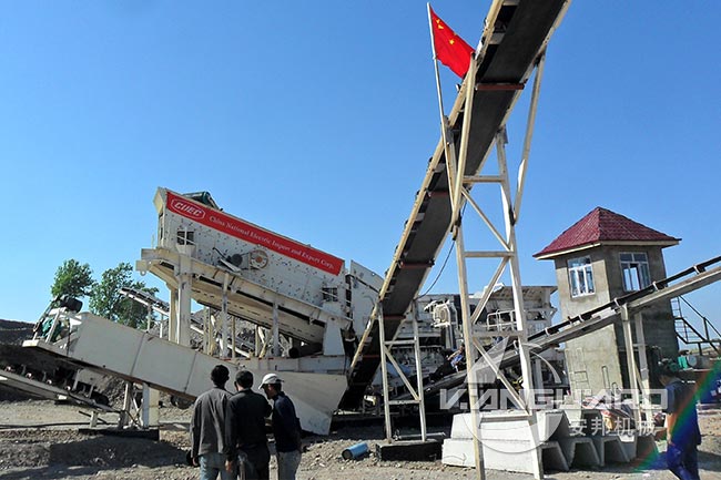 Combined Cone Crushing and Screening Plant in Central Asia