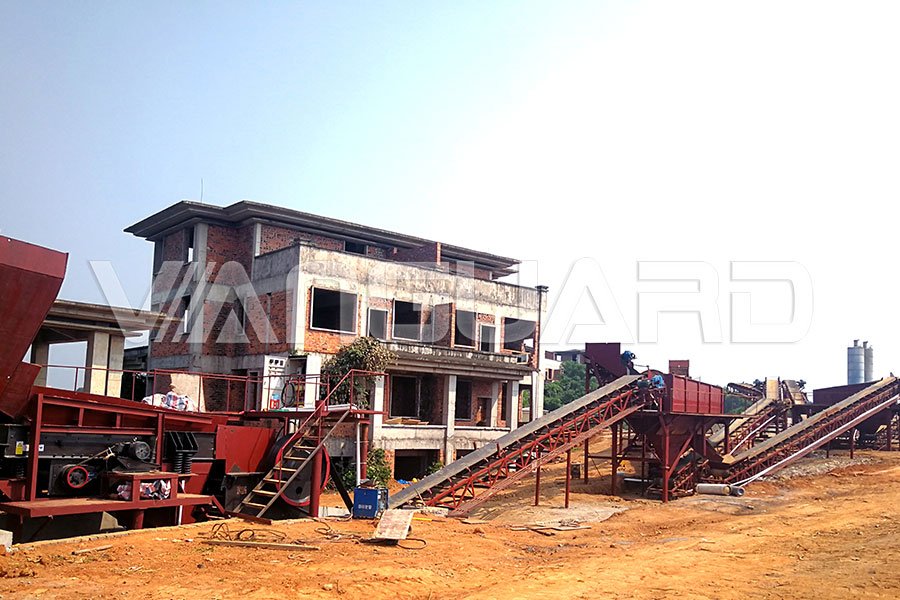 Fixed crushing plant, construction waste crushing site, Vanguard machinery