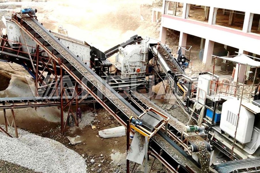 mobile crushing plant site for construction waste， mobile crushing plant, Vanguard Machinery