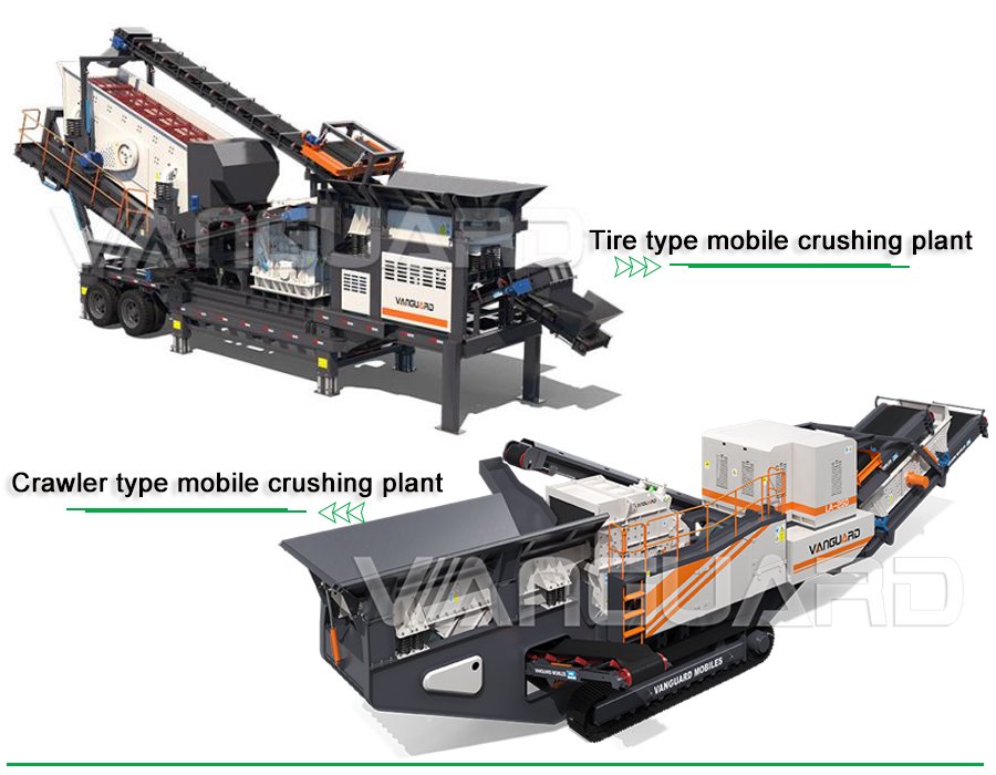tire mobile crushing plant, construction waste crushing plant, Vanguard Machinery