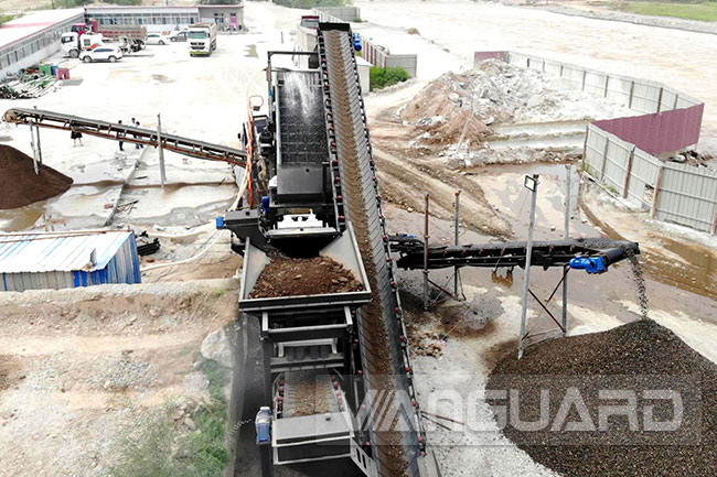 Machine-made sand production line, VPM-3 mobile crushing plant, mobile crusher site, Vanguard Machinery